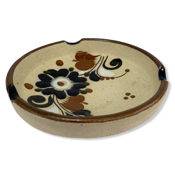 Hand Painted Mexican Pottery Catchall Dish or Ashtray Vintage - Picture 1 of 6
